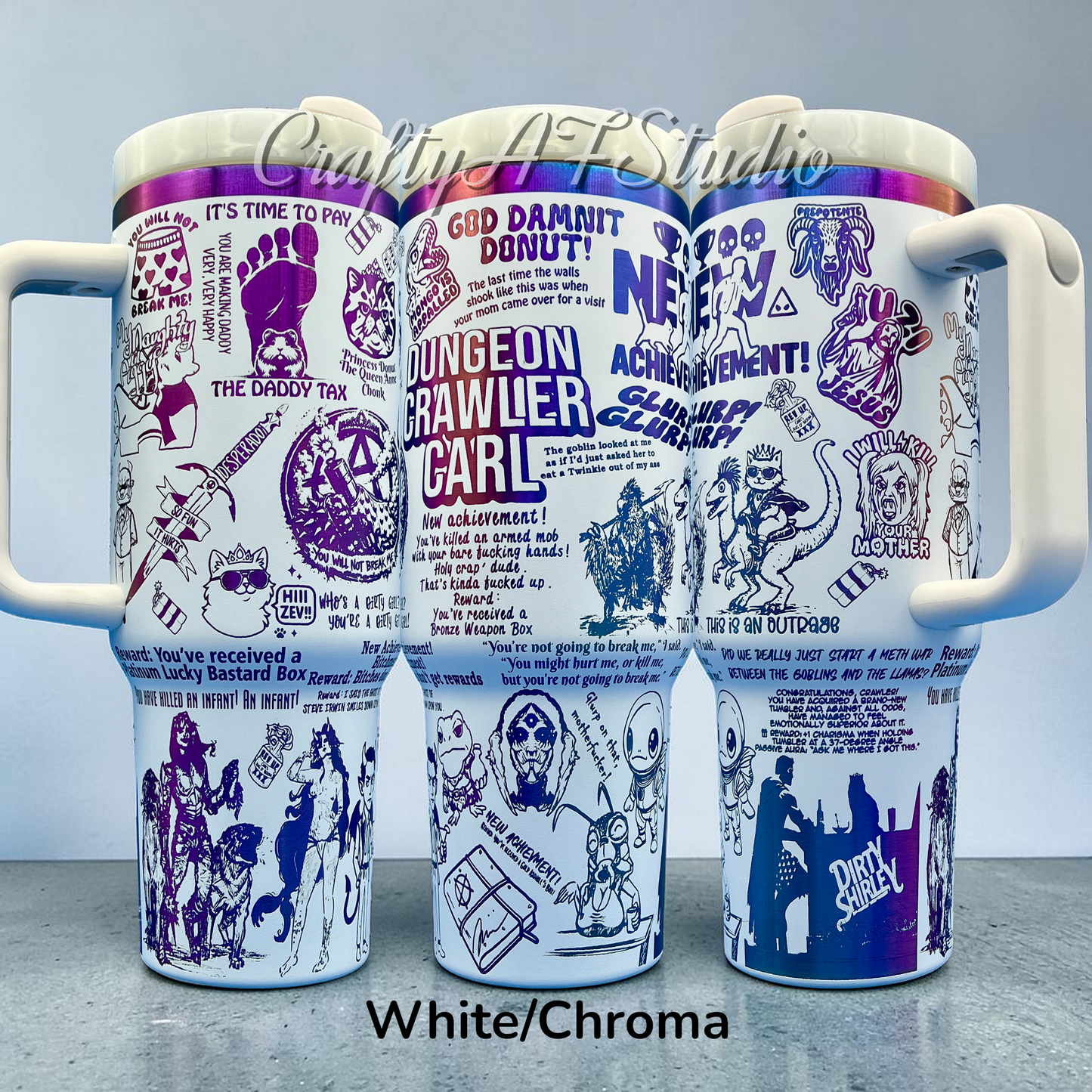 40oz Dungeon Crawler Carl Book Series Themed Laser Engraved Tumbler