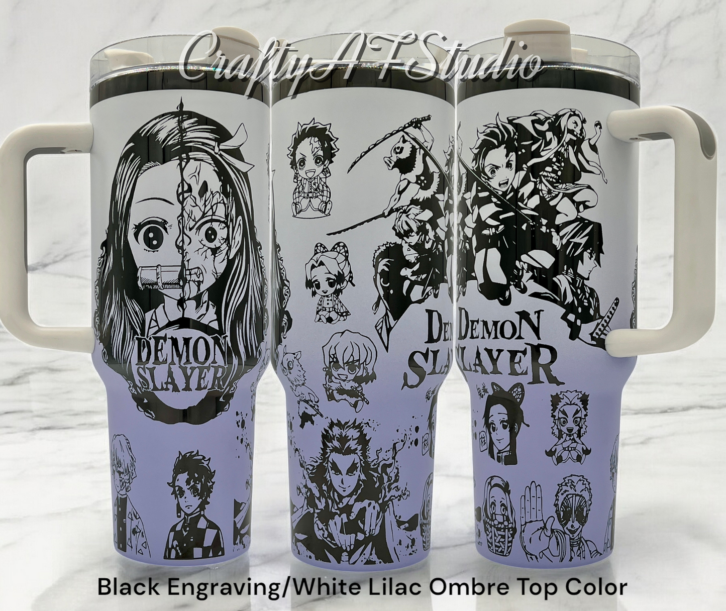 40oz Demon Slayer Anime Series Lasar Engraved Tumbler