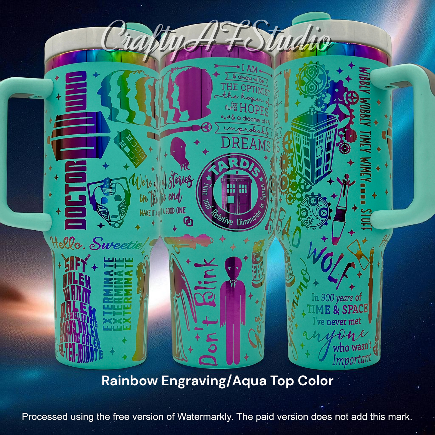 40oz Dr. Who Tardis Laser Engraved Tumbler
