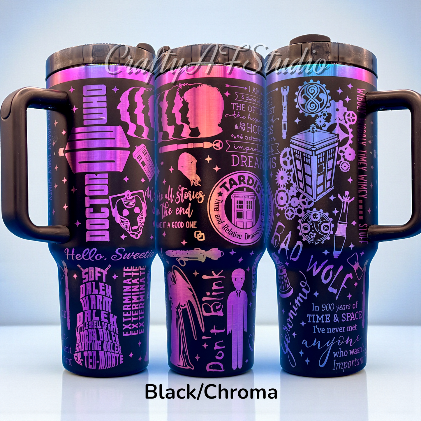 40oz Dr. Who Tardis Laser Engraved Tumbler