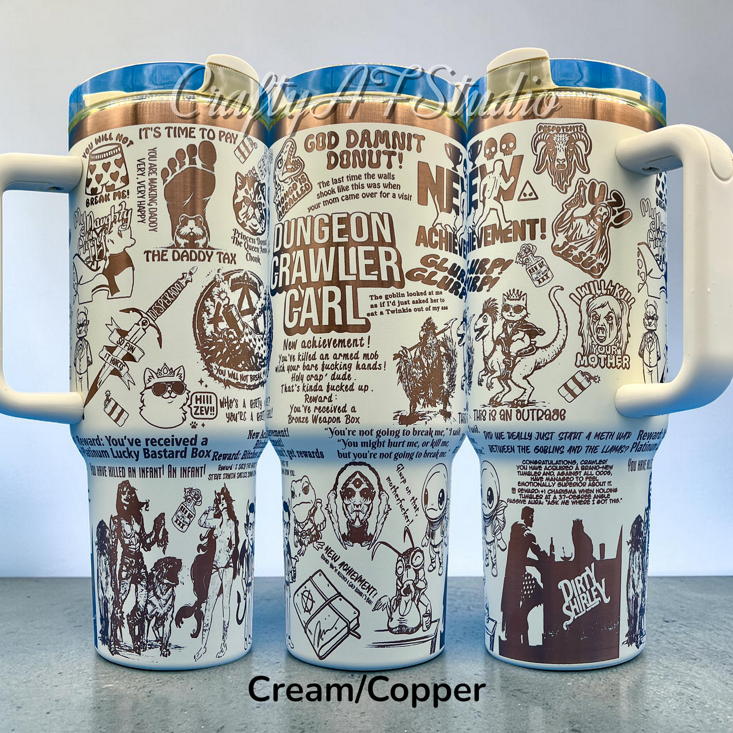 40oz Dungeon Crawler Carl Book Series Themed Laser Engraved Tumbler
