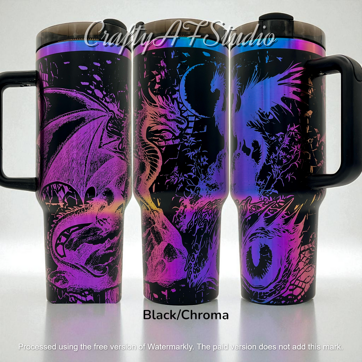 40oz Fantasy Dragons Laser Engraved Tumbler