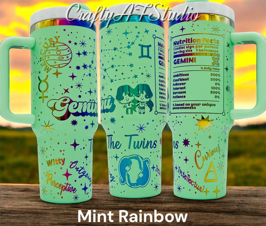 Gemini Zodiac Astrological signs series SVG for 40oz tumbler - Digital File Svg - The Twins
