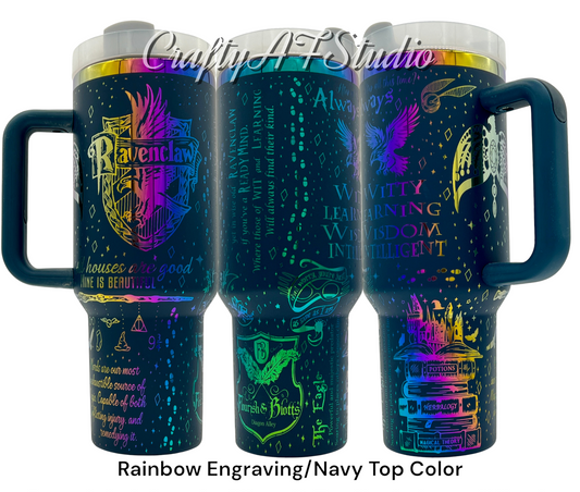 HP Blue Bird themed Digital File 40oz svg  for laser engraving Ravenclaw