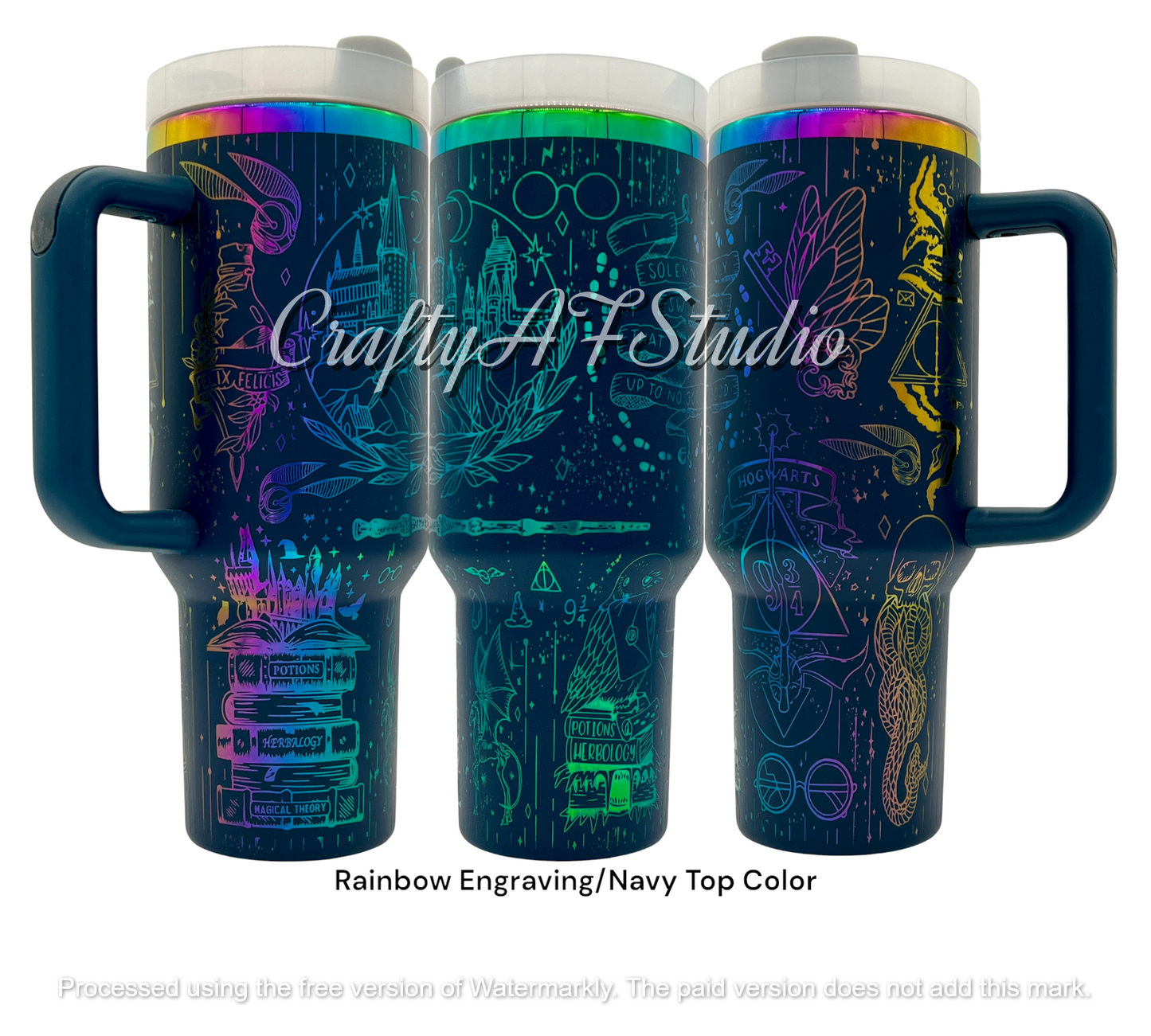 40oz HP Wizard World Engraved Tumbler Hogwarts Death eaters Snitch