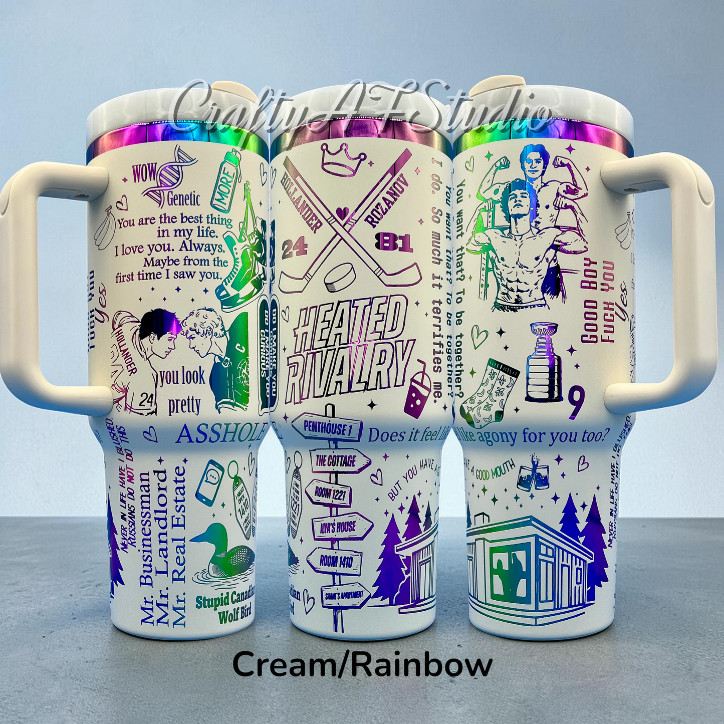 40oz Heated Rivalry Hockey Book Themed Tumbler