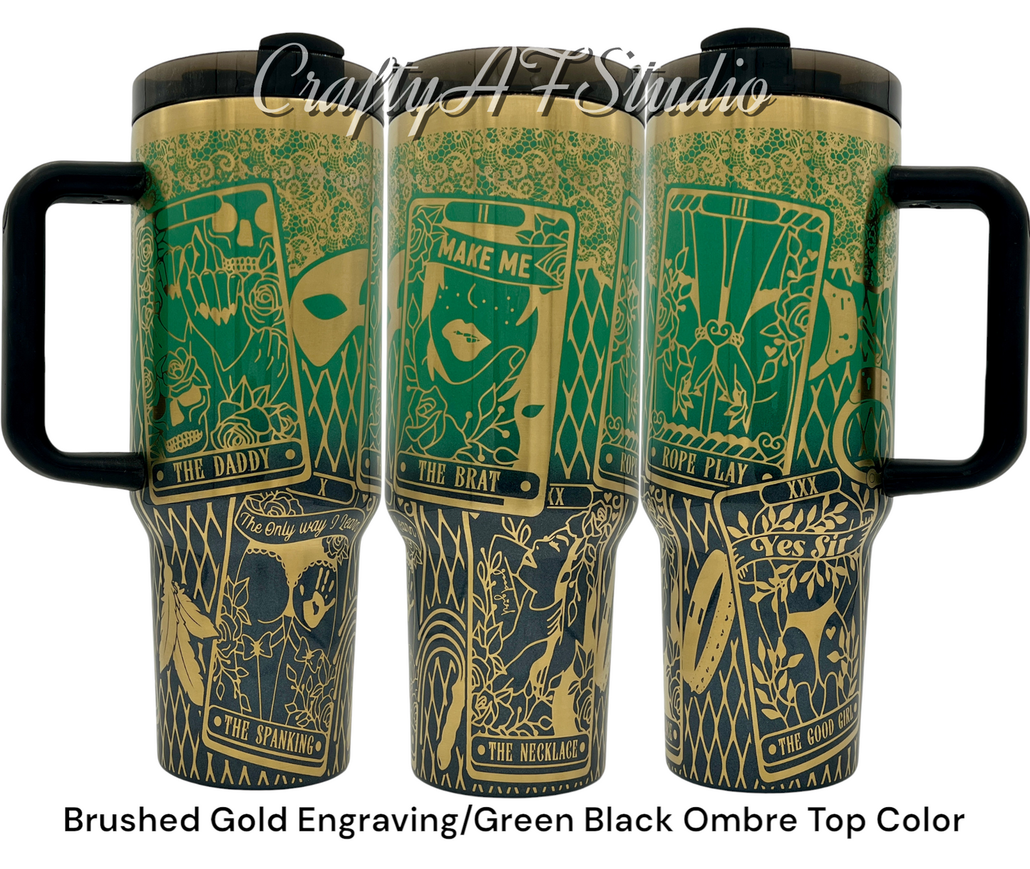 40oz Kinky Tarot cards laser engraved Tumbler