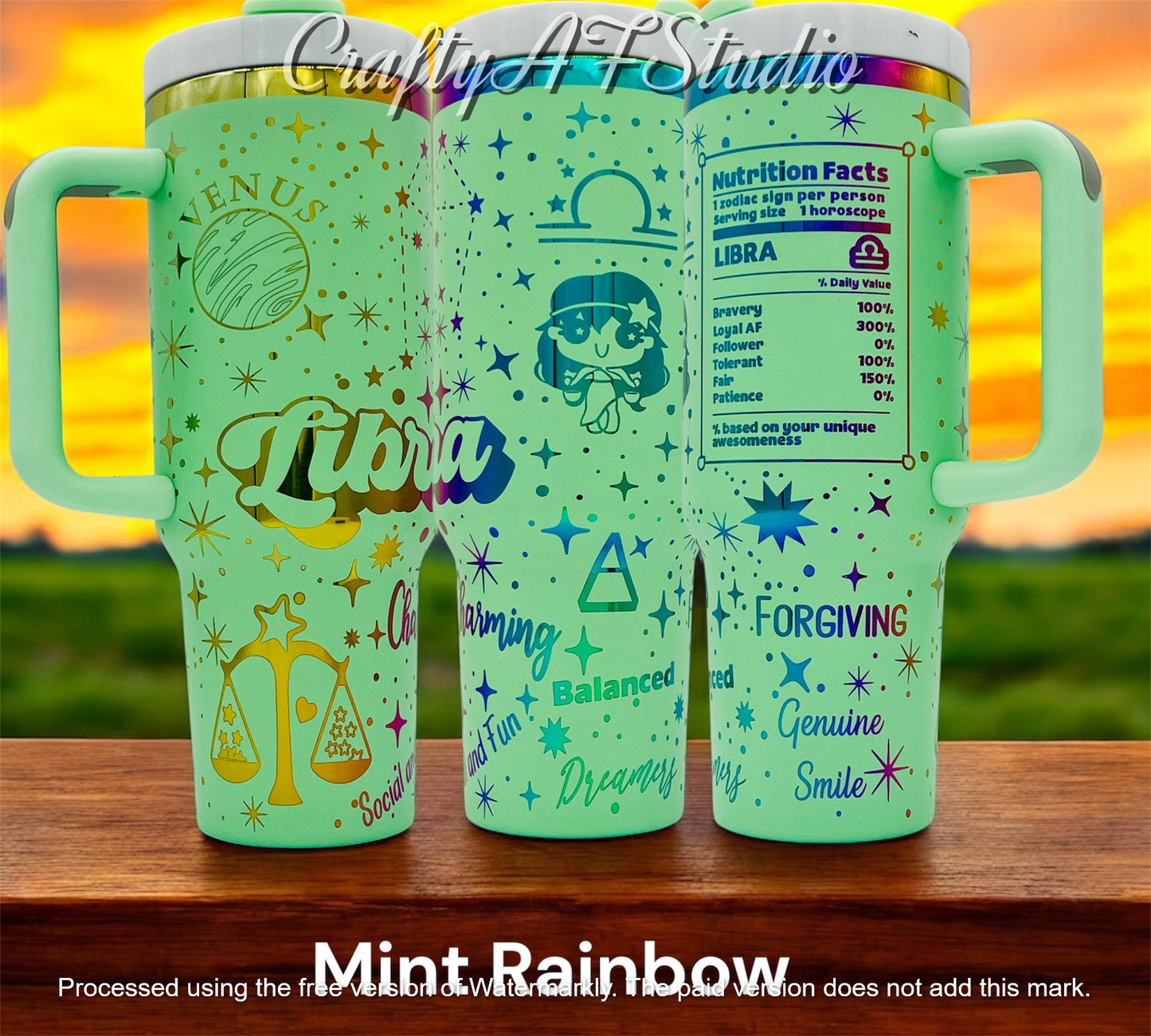 40oz Libra Zodiac Astrological signs series laser engraved tumbler