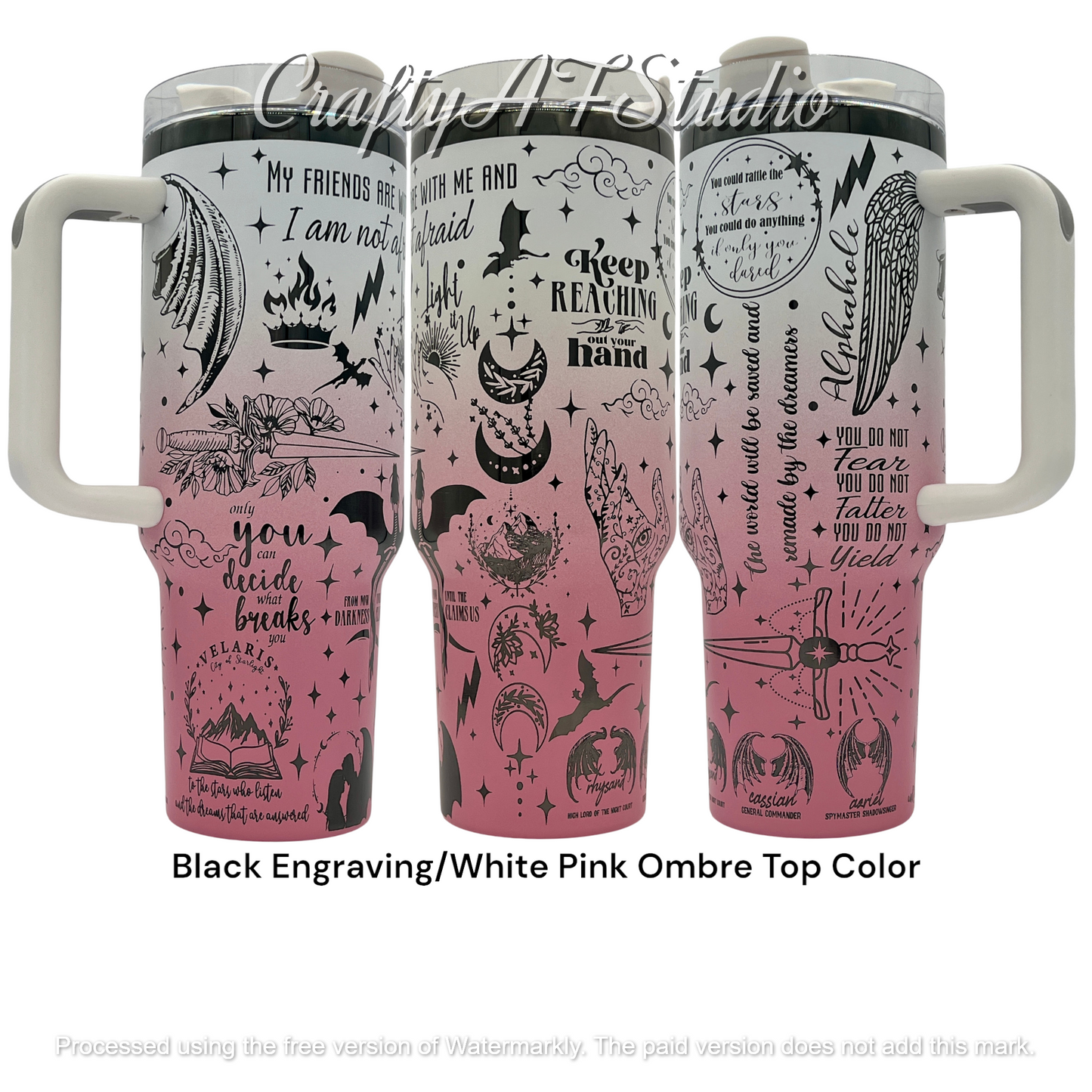 40oz MaasVerse, Curse free, Actoar, TOG, Crescent City, Fae World Laser Engraved Tumbler SJMVerse Romantasy