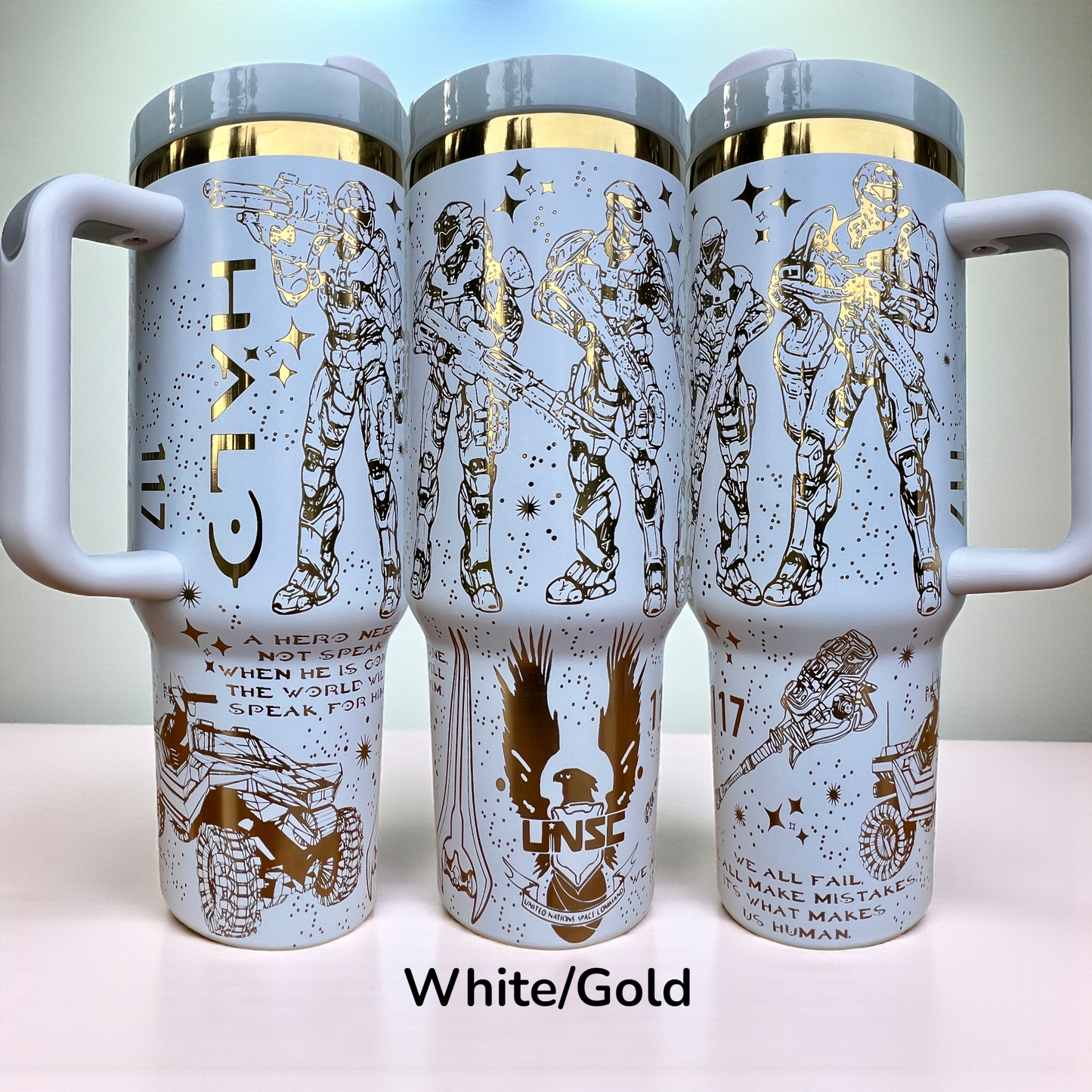 40oz Halo inspired Military Master Chief Gamer laser Engraved Tumbler