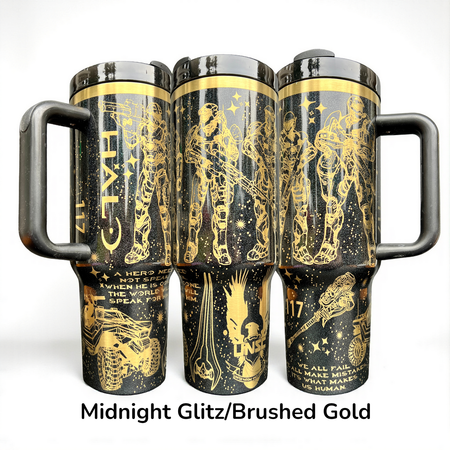 40oz Halo inspired Military Master Chief Gamer laser Engraved Tumbler