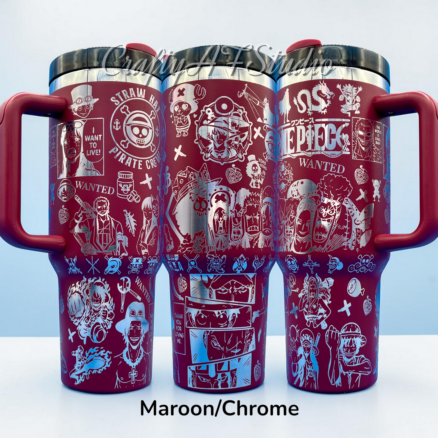 Straw Hat Pirates Anime Manga series Laser Engraved Tumbler 40oz