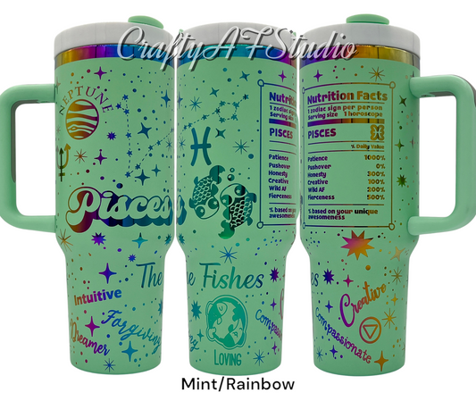 Pisces Zodiac Astrological signs series SVG for 40oz tumbler - Digital File Svg - The Fishes