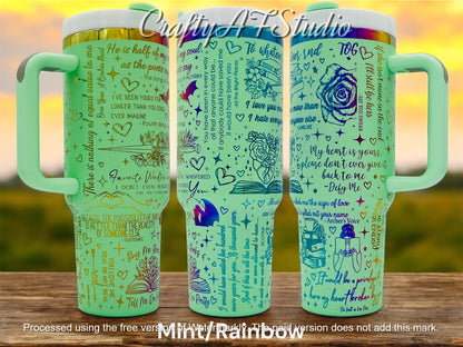 Literary Love Quotes Inspired Design 40oz tumbler handle Digital File