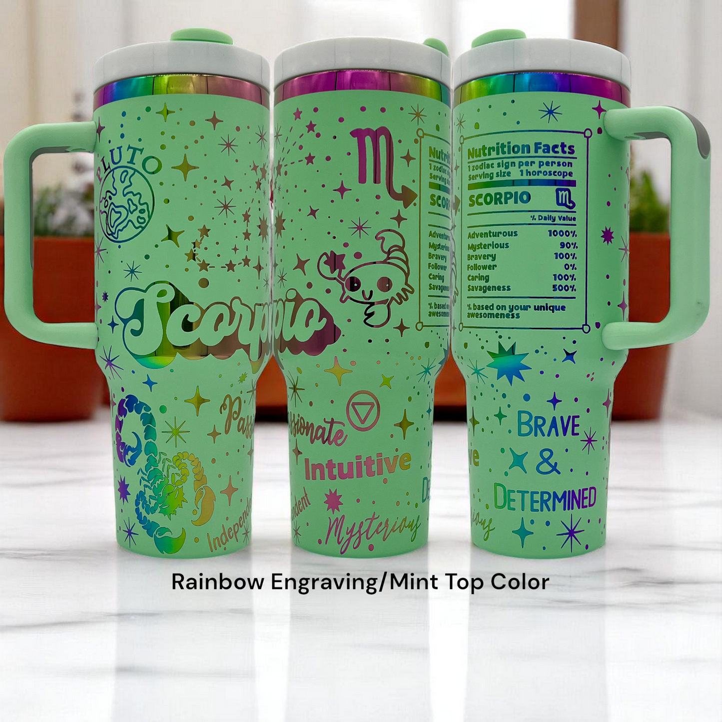 40oz Scorpio Zodiac Astrological signs series laser engraved tumbler