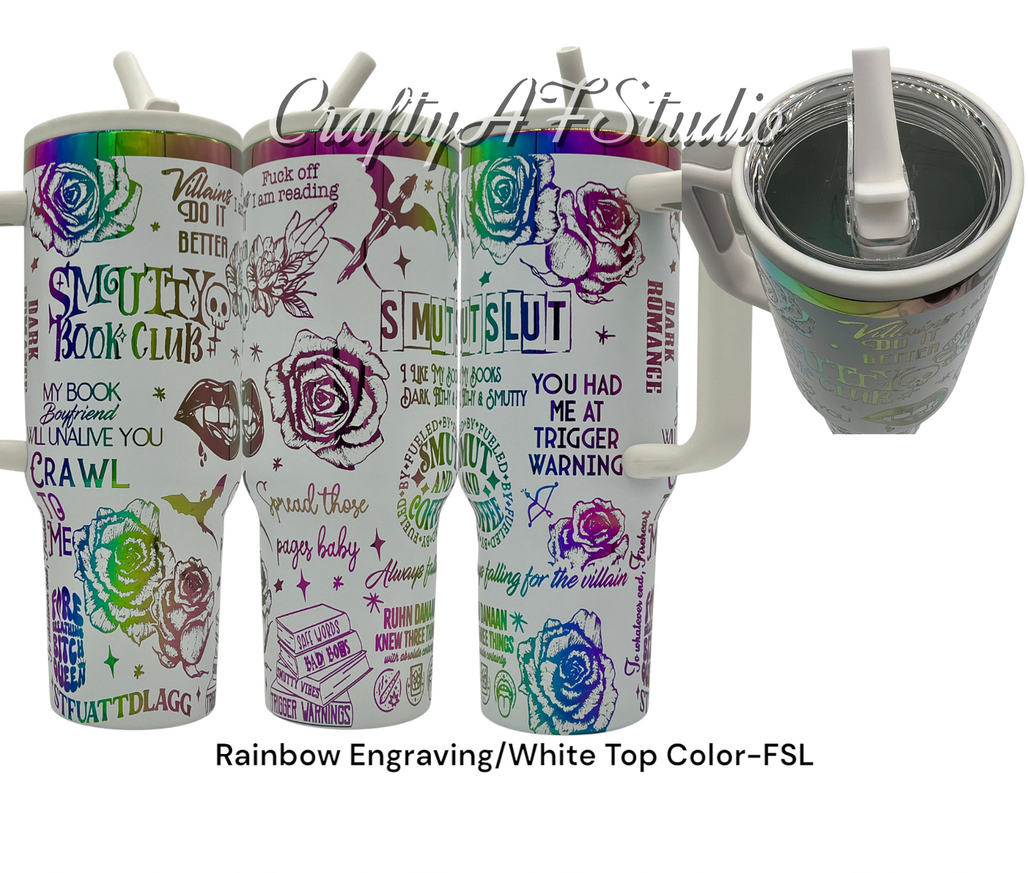Smutty Book Reader Club 40oz tumbler Smut Slut Trigger Warning romantasy