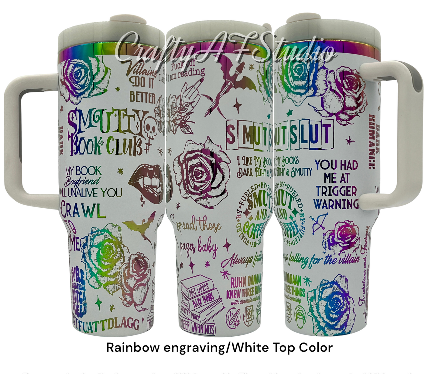Smutty Book Reader Club 40oz tumbler Smut Slut Trigger Warning romantasy