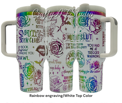 Smutty Book Reader Club 40oz tumbler Smut Slut Trigger Warning romantasy