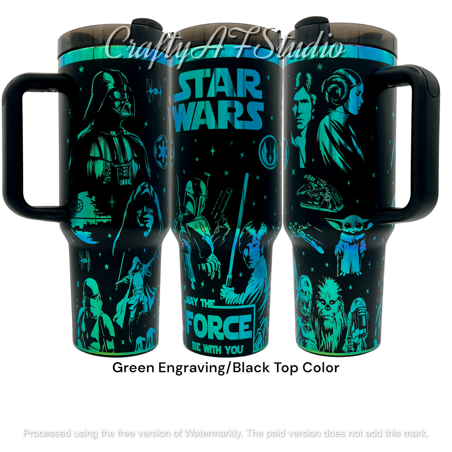 40oz Star Wars May the Force be with you laser engraved tumbler