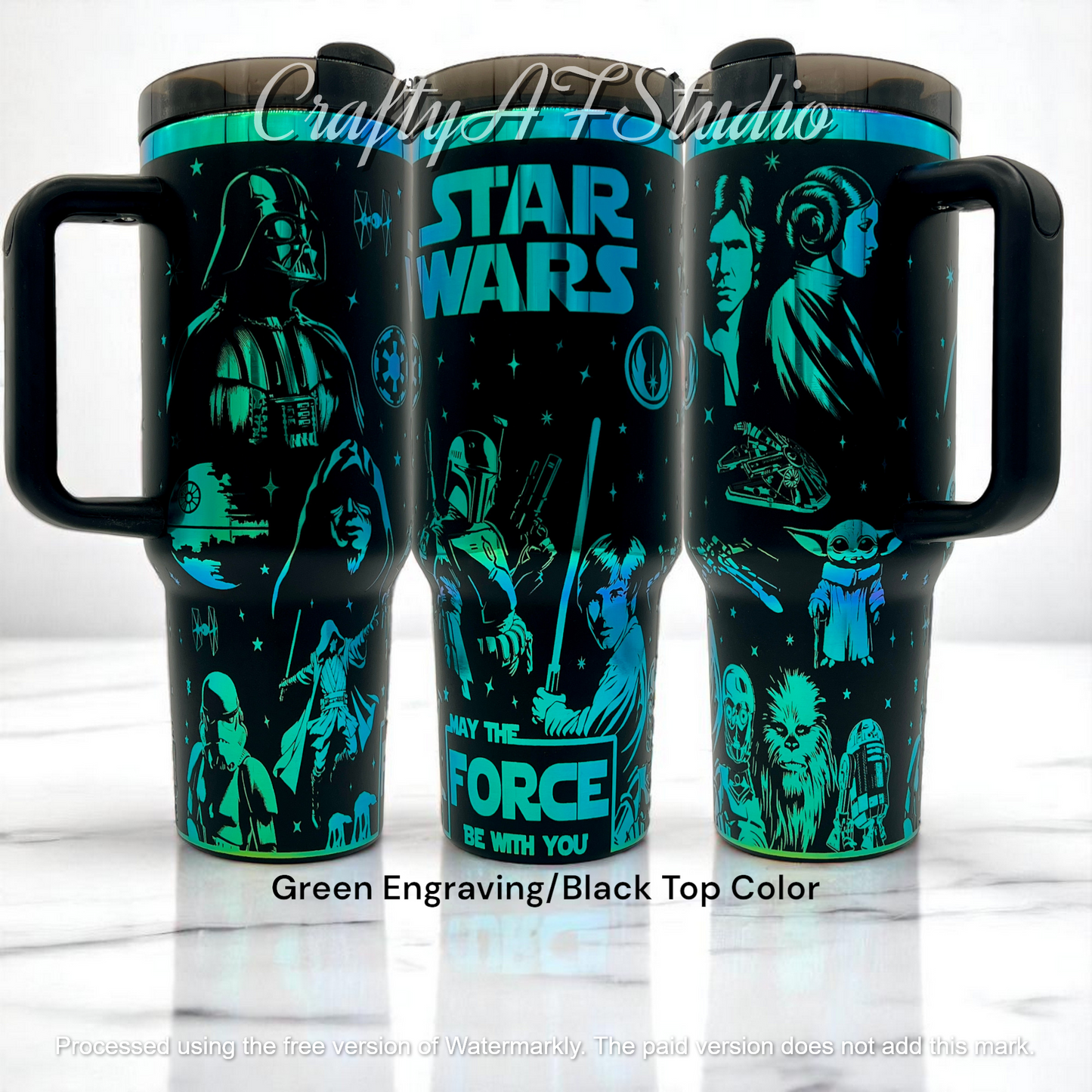 40oz Star Wars May the Force be with you laser engraved tumbler