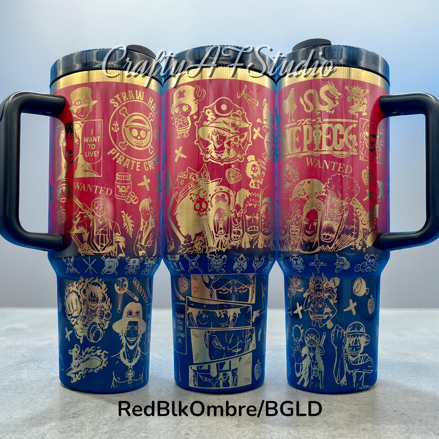 Straw Hat Pirates Anime Manga series Laser Engraved Tumbler 40oz