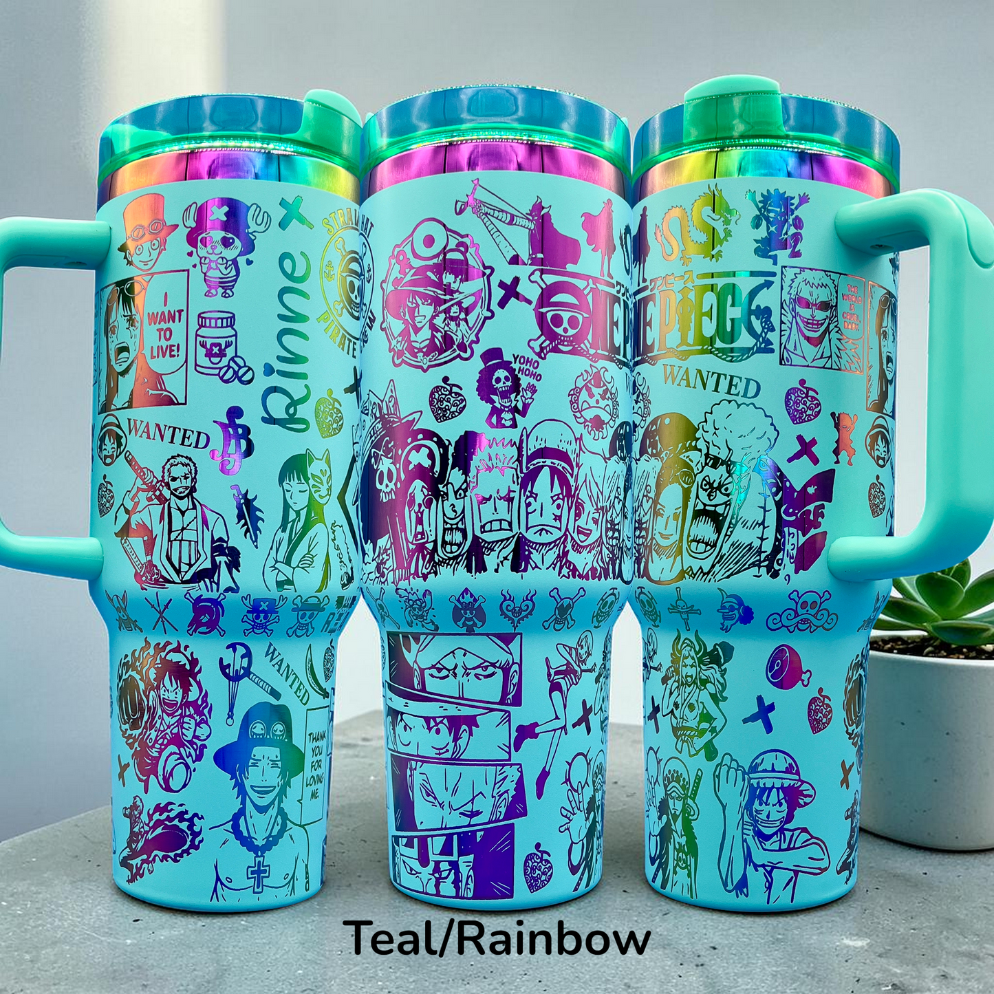 Straw Hat Pirates Anime Manga series Laser Engraved Tumbler 40oz