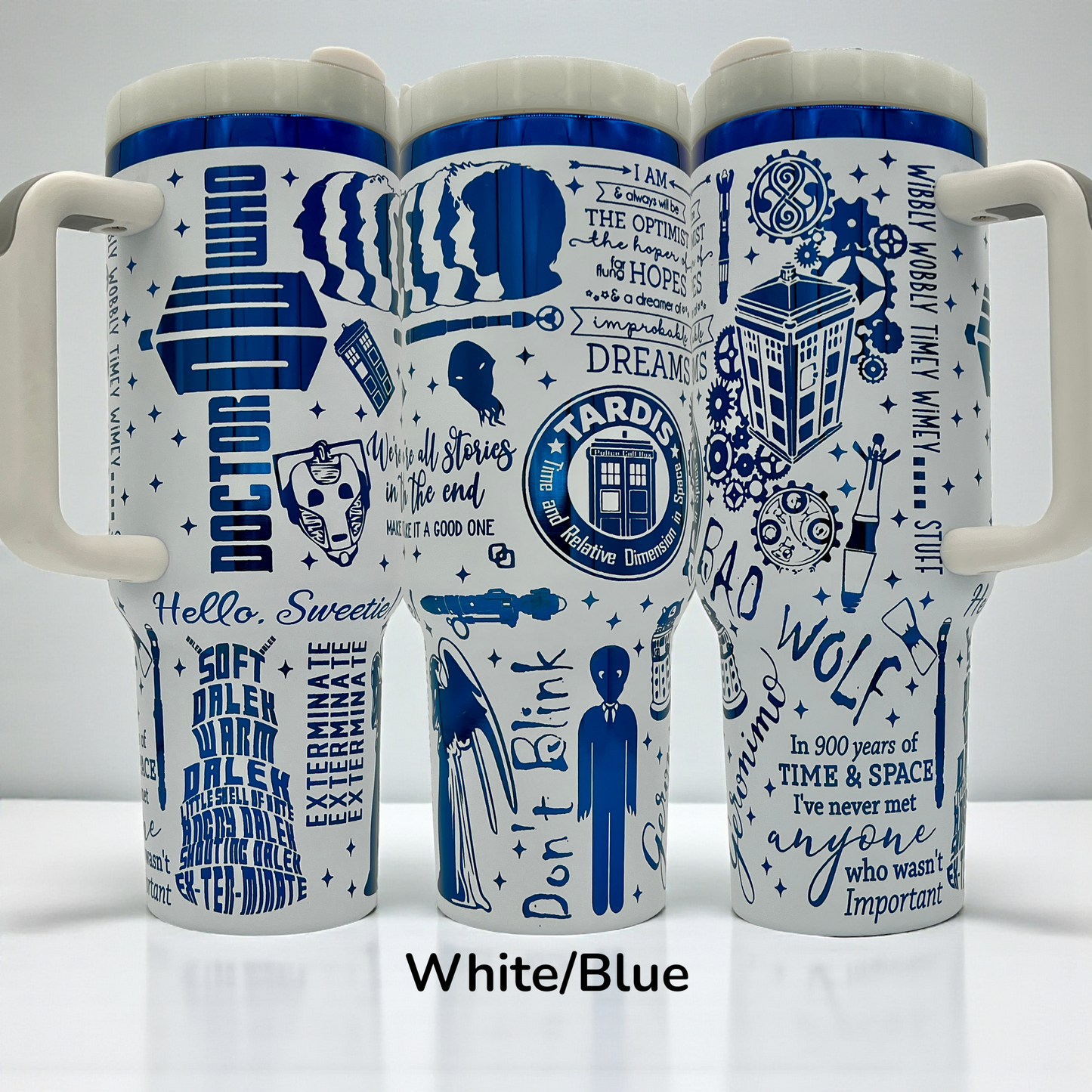 40oz Dr. Who Tardis Laser Engraved Tumbler