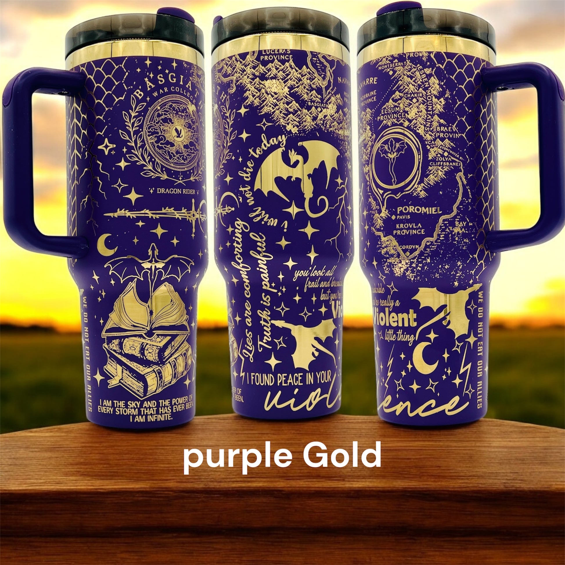 40oz Fourth Wing V2 Basgaith College themed laser engraved tumbler - book quotes- dragons - logo