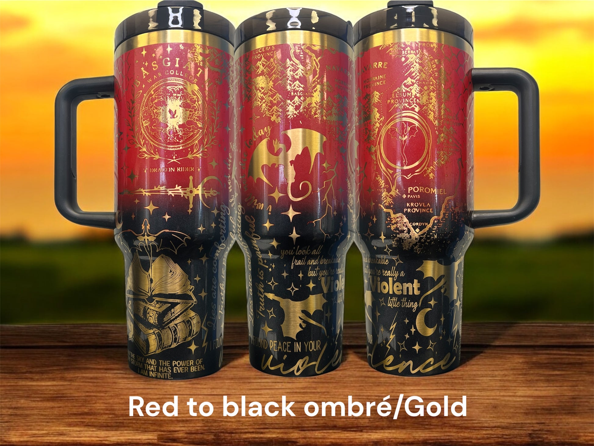 40oz Fourth Wing V2 Basgaith College themed laser engraved tumbler - book quotes- dragons - logo