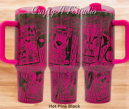 40oz Kinky Tarot cards laser engraved Tumbler
