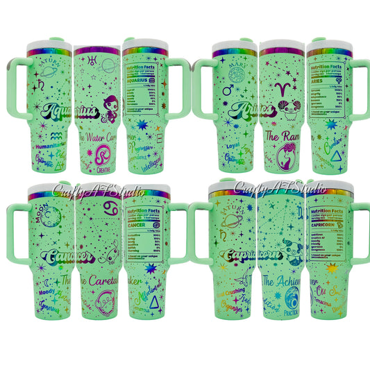 Complete Zodiac Astrological signs series SVG for 40oz tumblers - Digital Files Svg - Entire Series