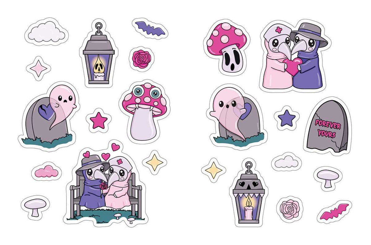 Creepy Cute Love Sticker Book by