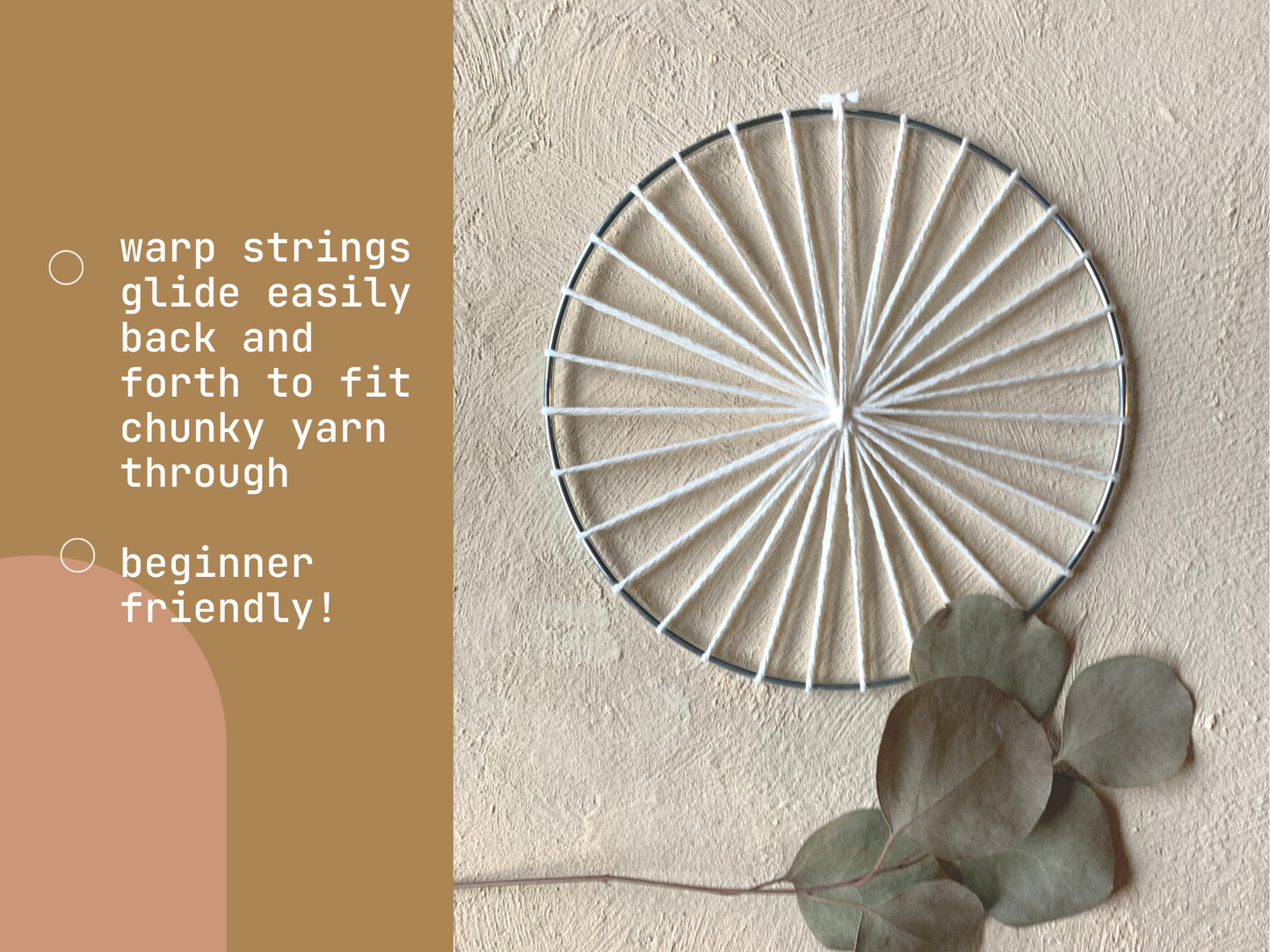 Set of 3: Warped 7" Metal Hoops for Weaving