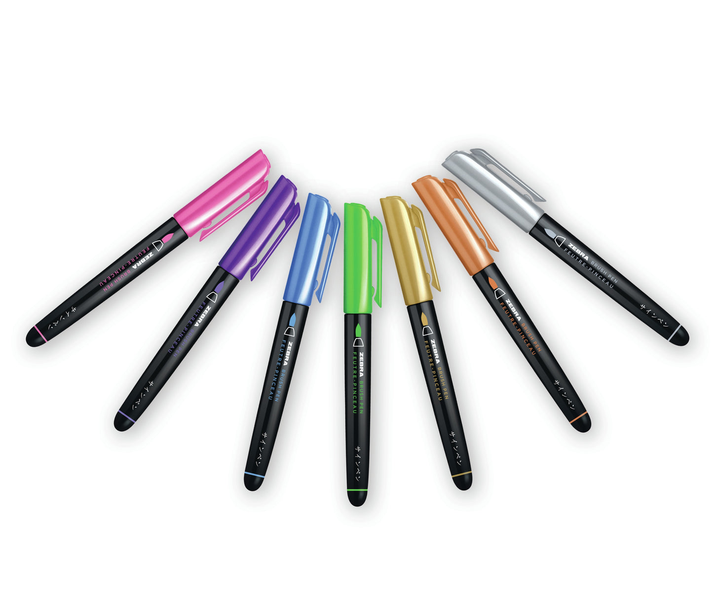 Zebra Metallic Brush Pen Set 7/Pkg