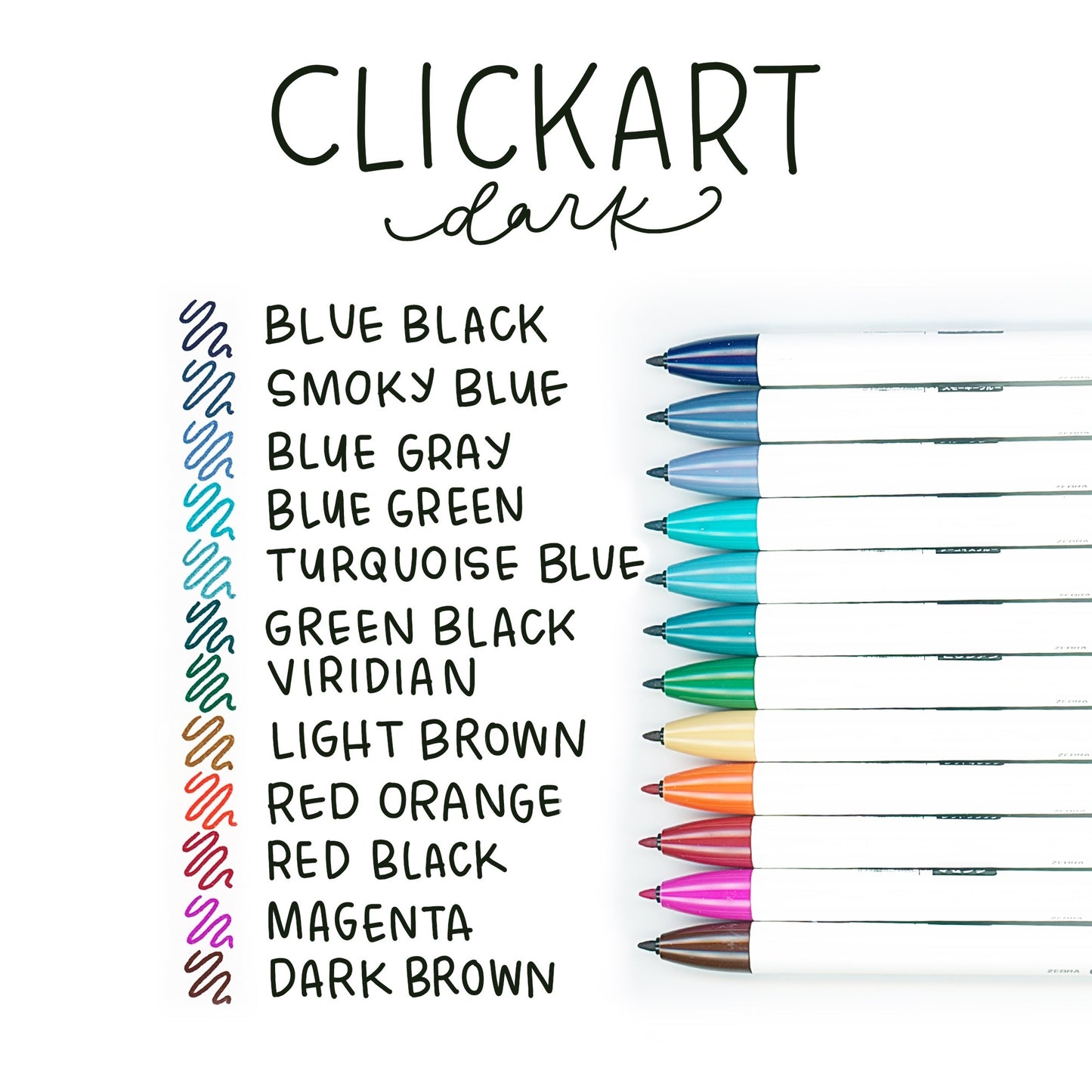 Zebra ClickArt Retractable Bullet Point Marker Pens 12/Pkg