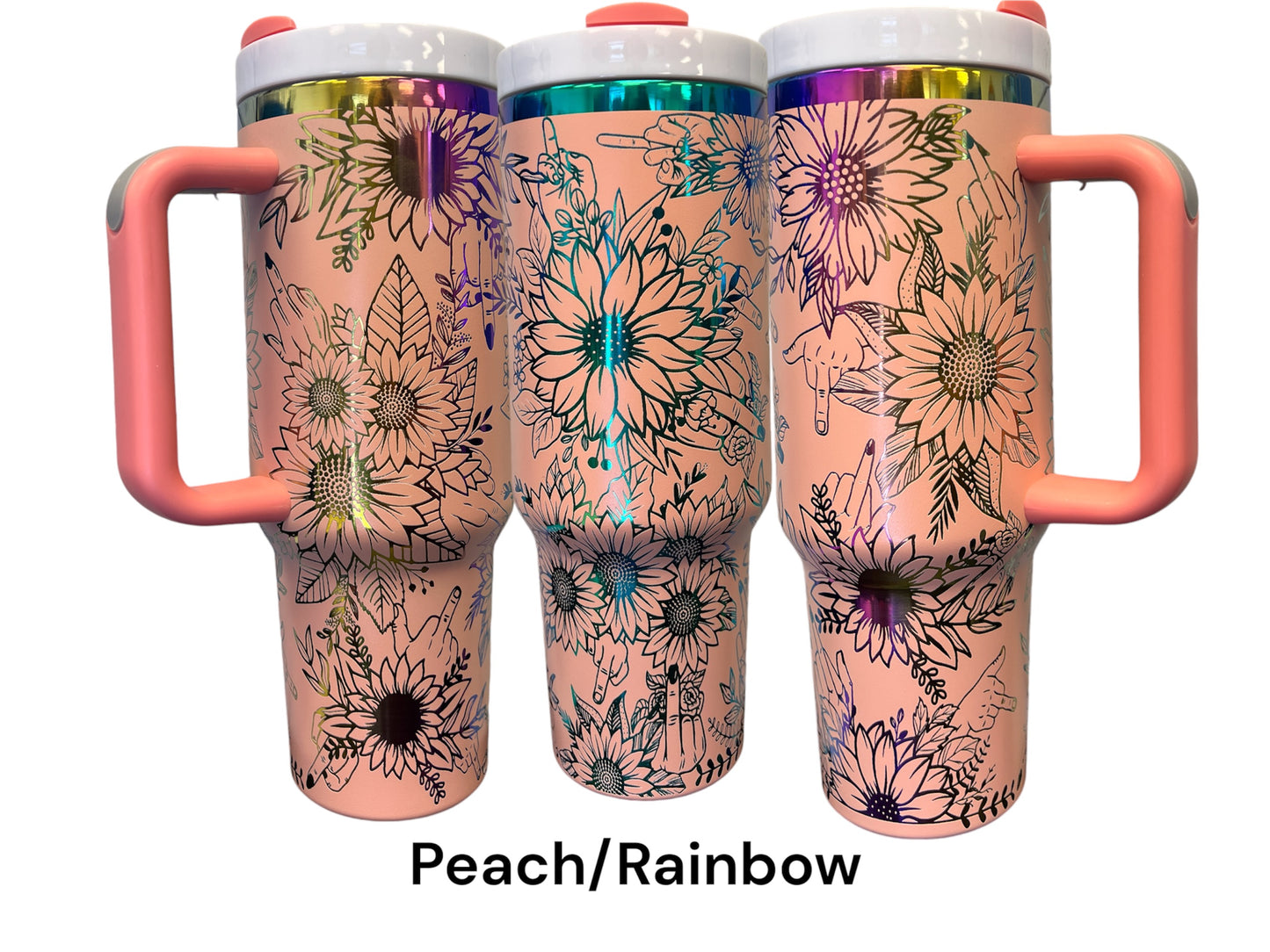 F.U. Sunflowers Wrap Engraved Tumbler - 40oz