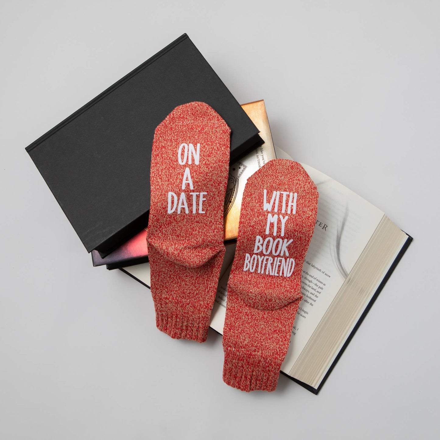 "On A Date With My Book Boyfriend" Women's Reading Socks