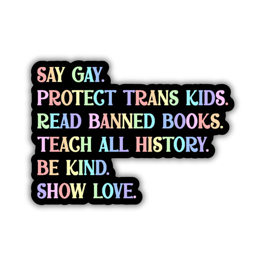 Say Gay Values Sticker