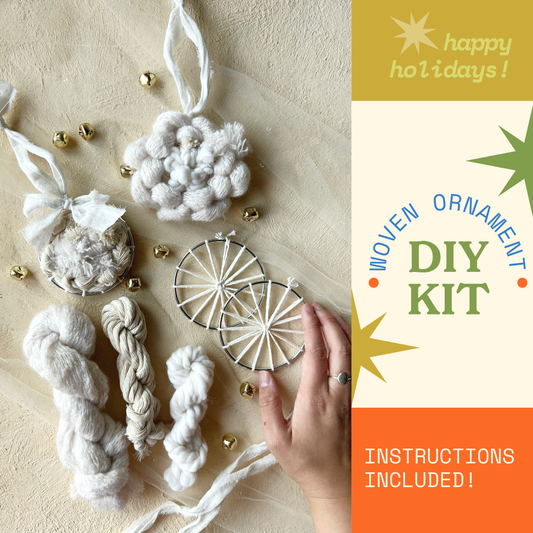 DIY Round Ornament Kit | Holiday Kids Craft | Weaving Kit