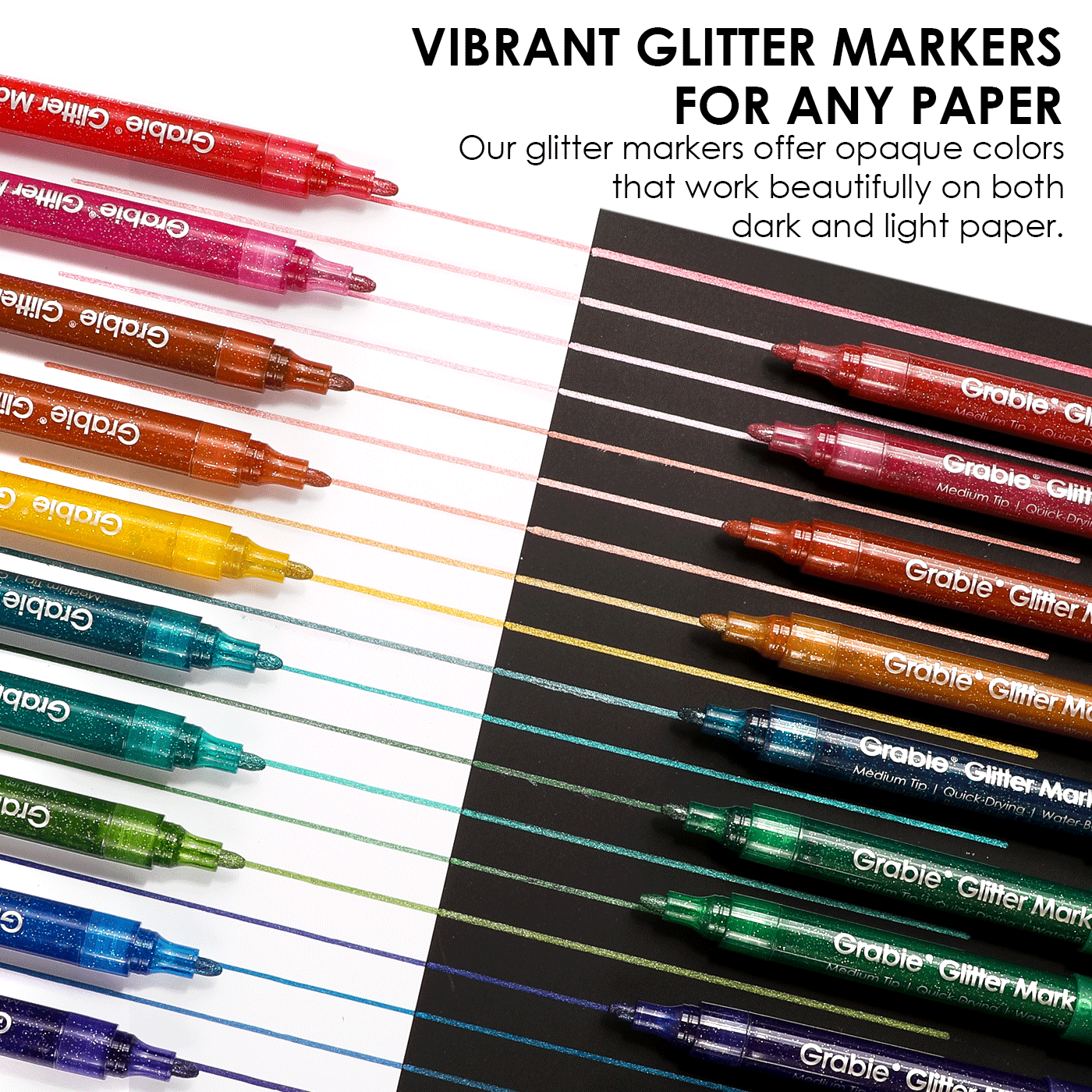 Medium Tip Iridescent Glitter Acrylic Paint Marker Set Of 24