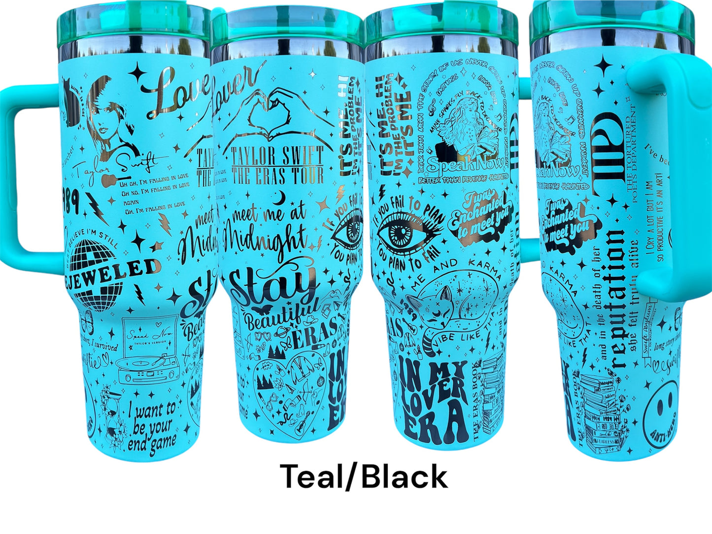 Taylor Era Tour Rainbow laser Engraved Tumbler 40oz handle