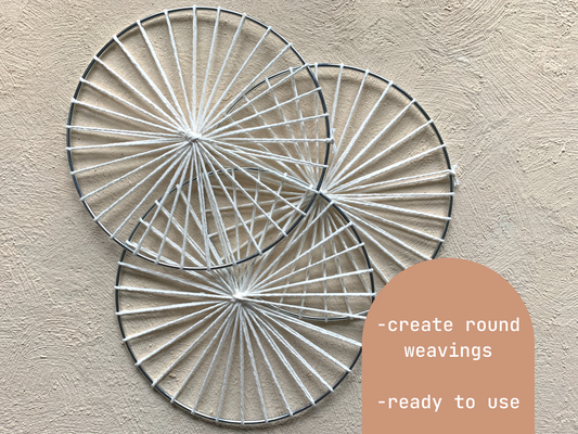 Set of 3: Warped 7" Metal Hoops for Weaving