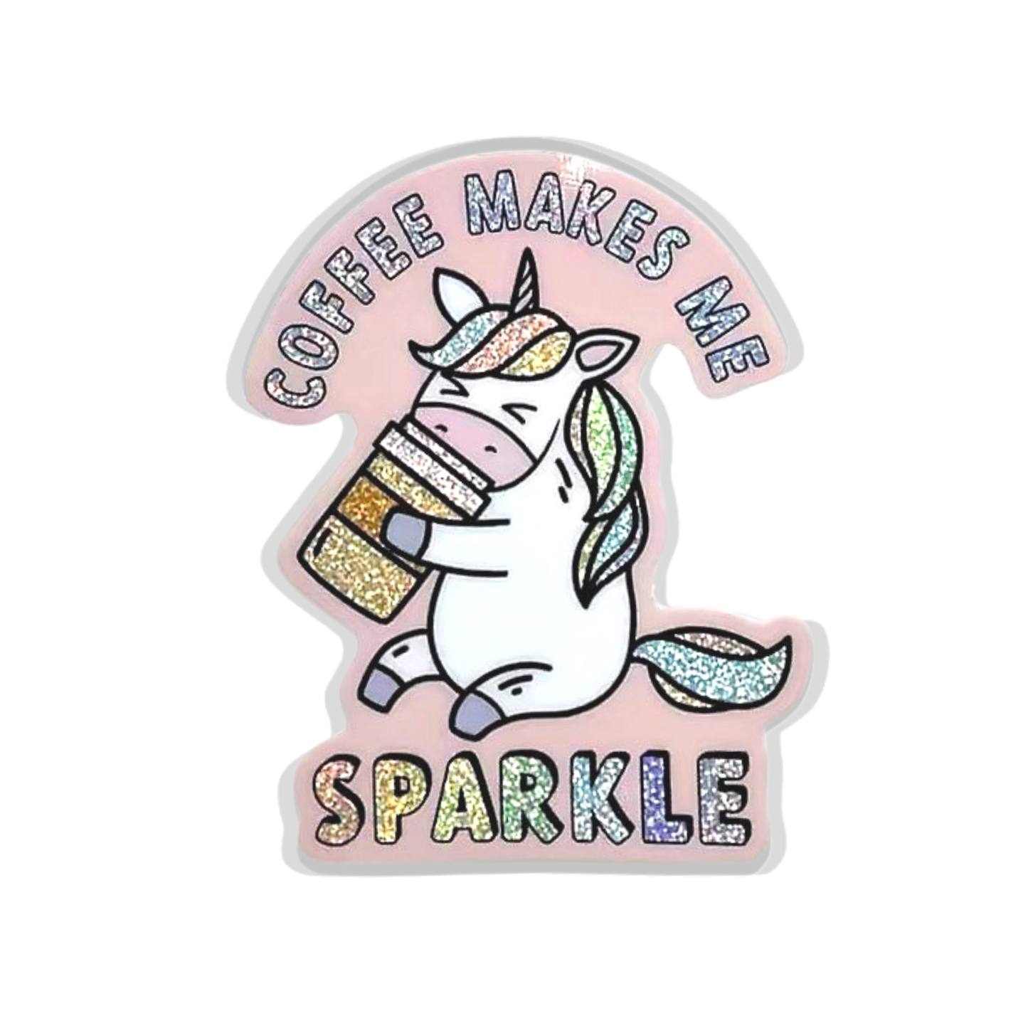 Coffee Makes Me Sparkle Unicorn, 3-inch