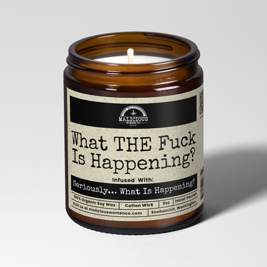 What The Fuck Is Happening 9oz Family Candle Malicious Women Co