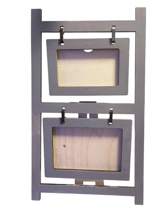 OBDesignByJamieA-Frame picture frame with 2 picture frames finished Grey