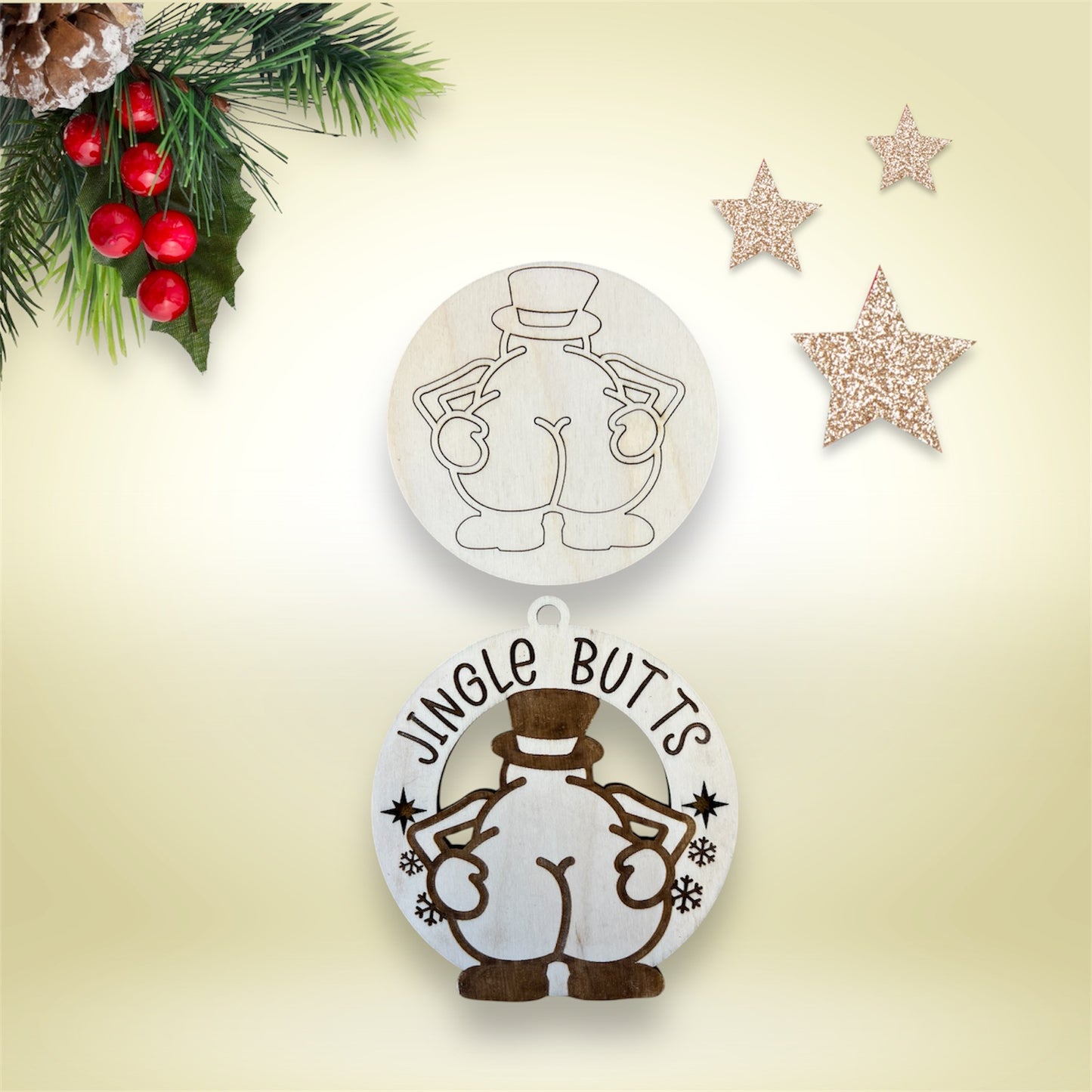 Jingle Butts - Snowman Ornament