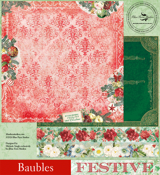 Baubles  - Festive 12x12 Dbl Sided Paper