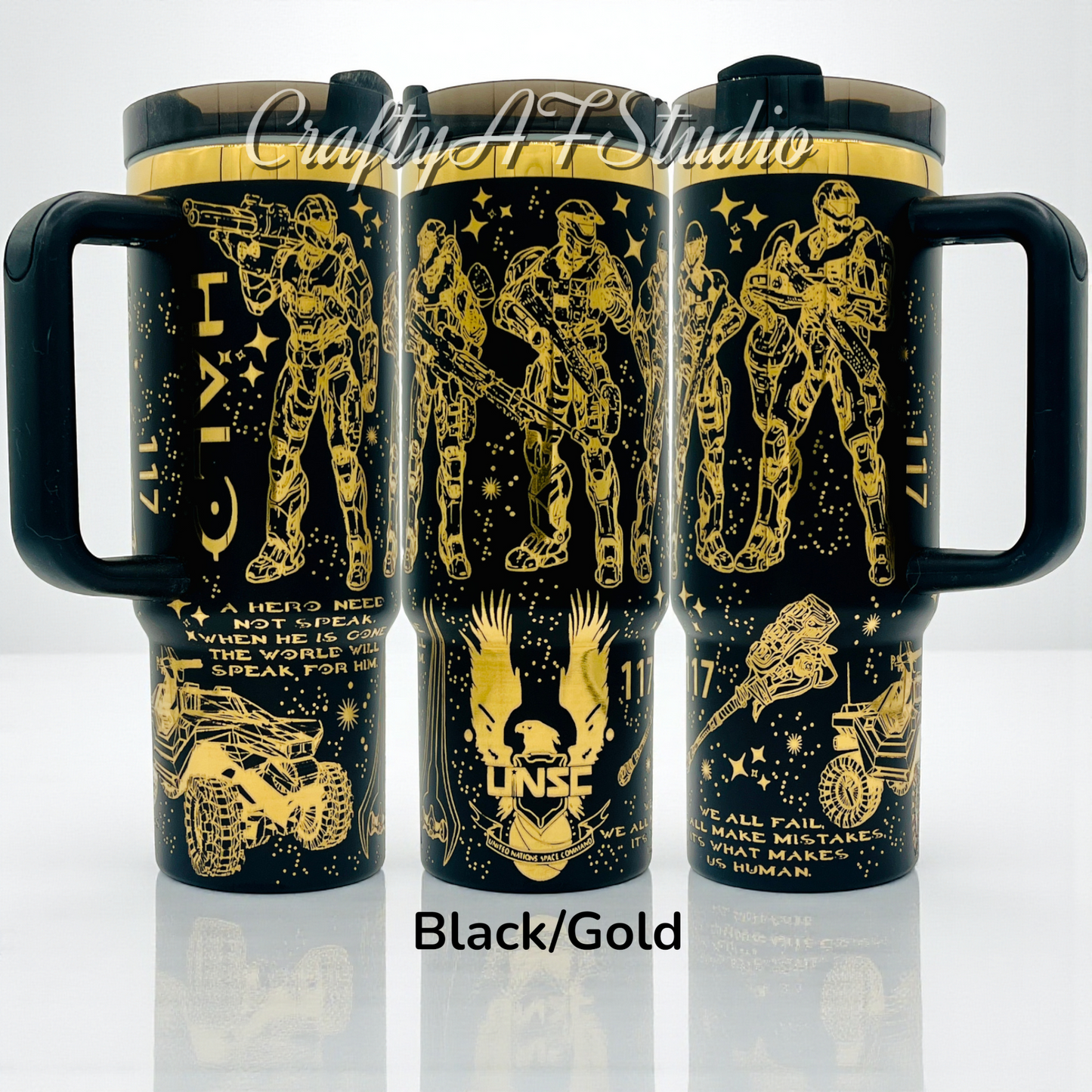 40oz Halo inspired Military Master Chief Gamer laser Engraved Tumbler