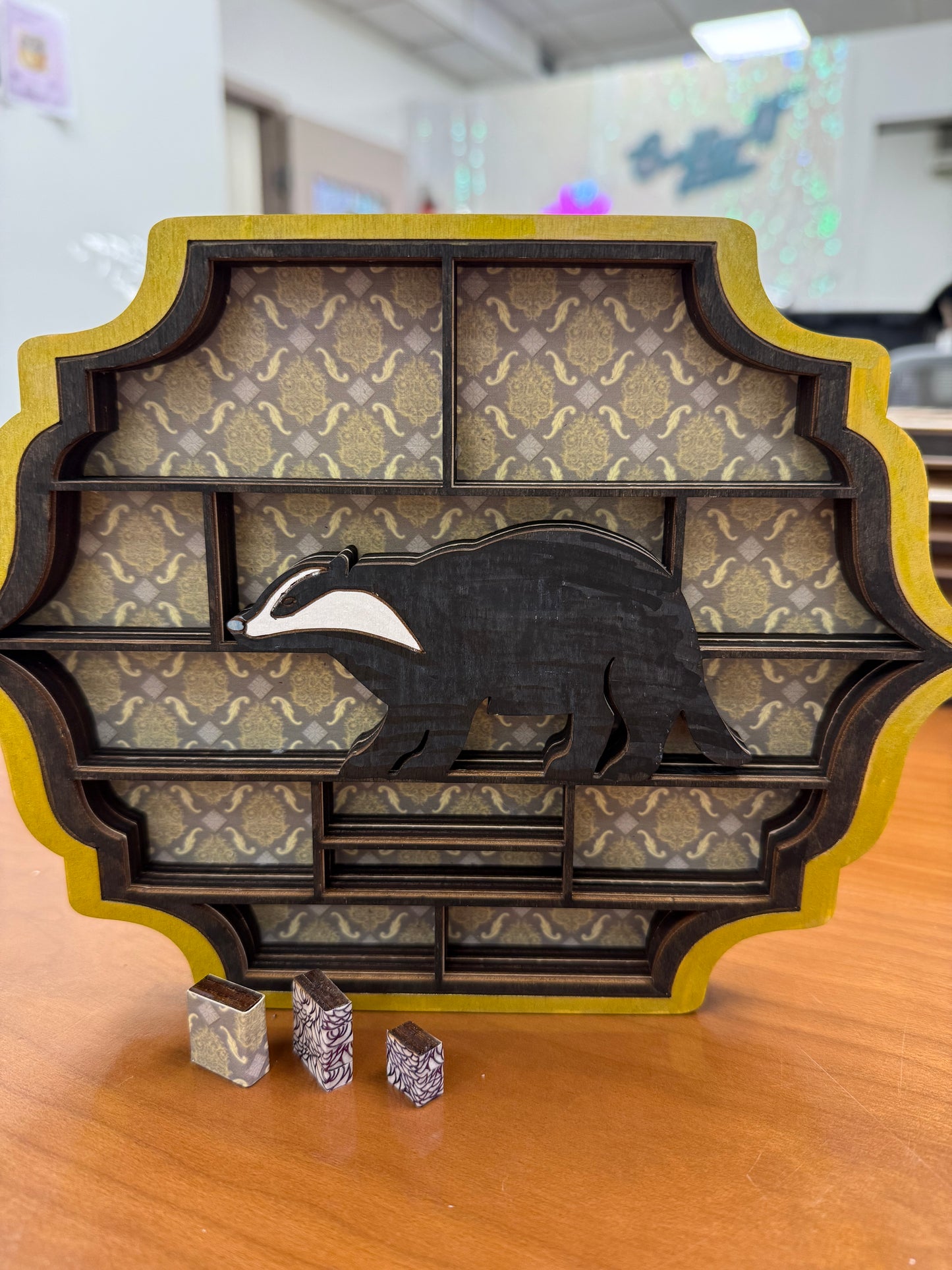School Of Wizardry Houses - Badger - Mini Bookshelf