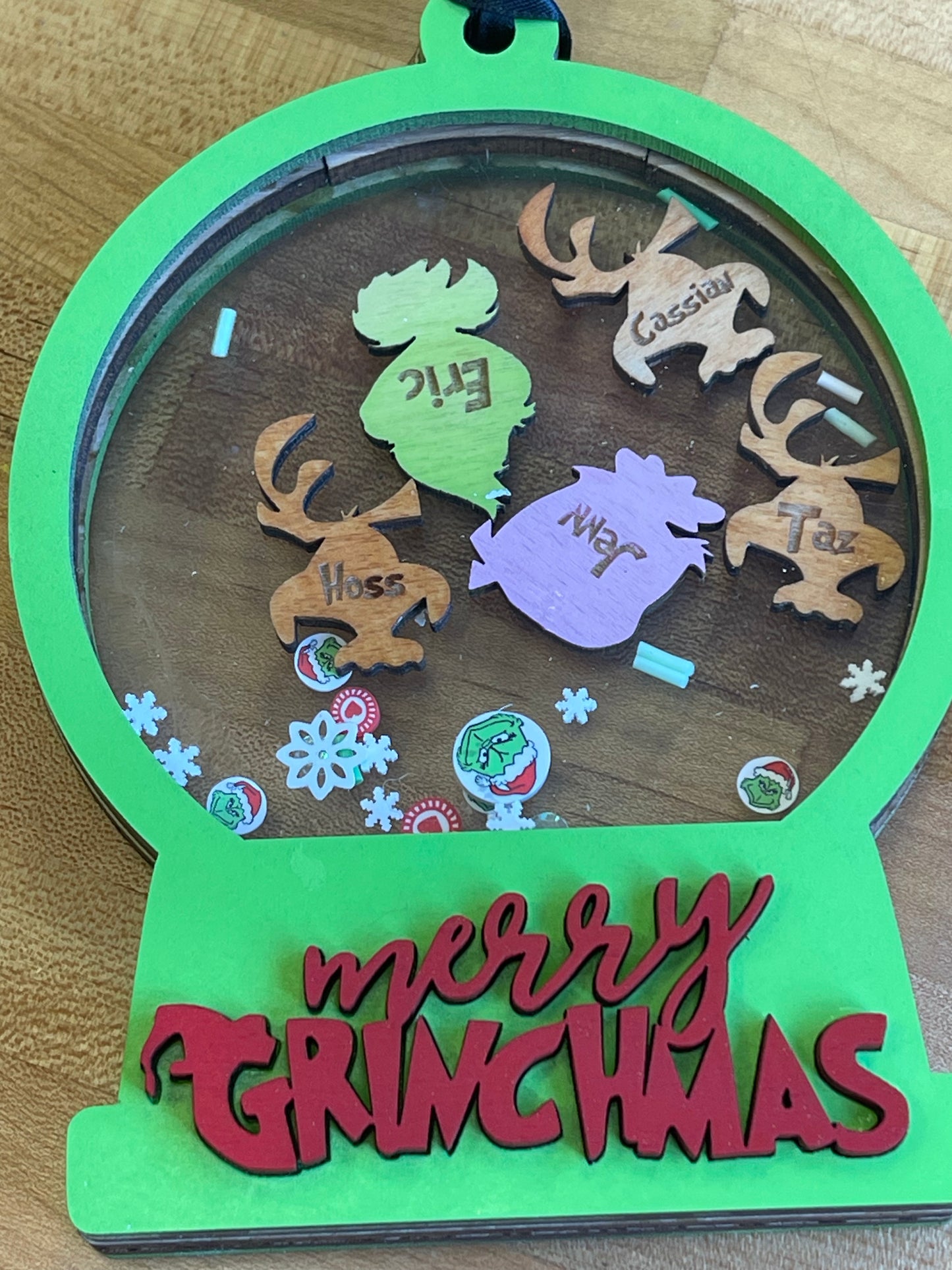 Family Grinch Shaker Ornament